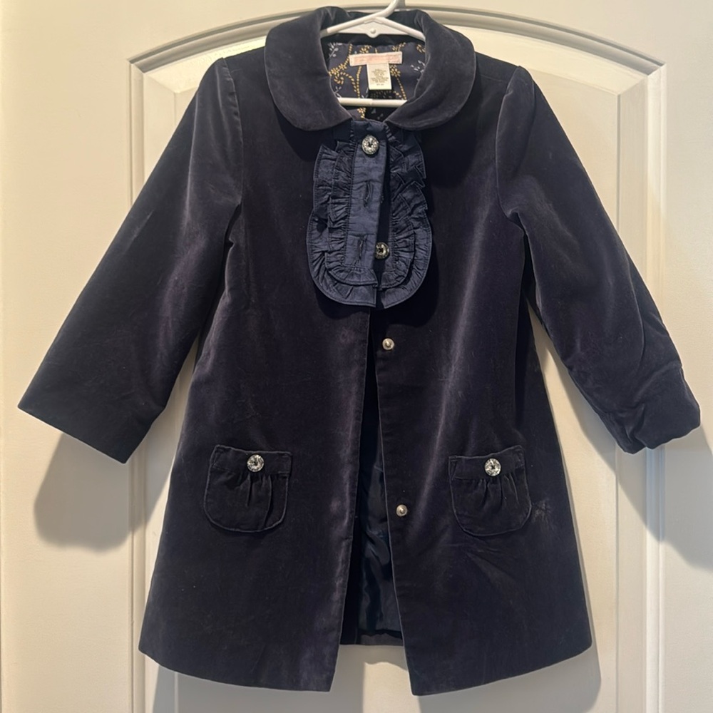 Janie and Jack blue velvet jacket size 2T-3T